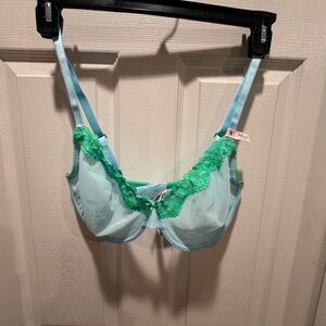 Victoria's Secret Teal and Aqua Lace Bra